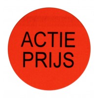 F908 rol @ 2.000 etiketten permanent rond 35 fluor rood zwart bedrukt actie prijs F908 rol @ 2.000 etiketten permanent rond 35 fluor rood zwart bedrukt actie prijs